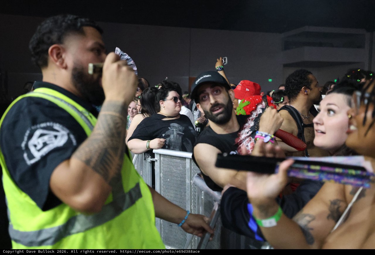 Concert Crowd Presses Against Security Barrier at Wobbleland