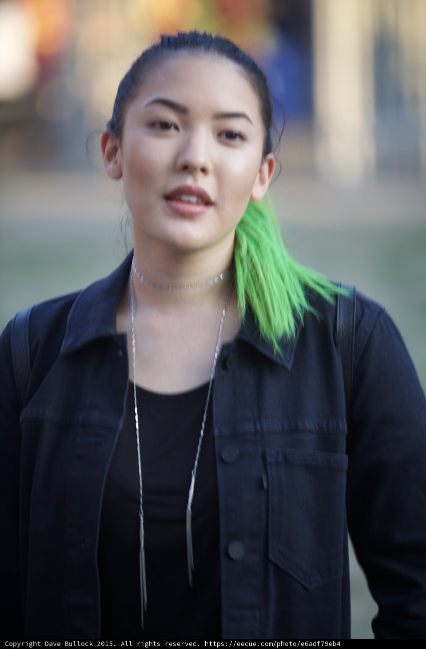 Close Portrait Green Hair