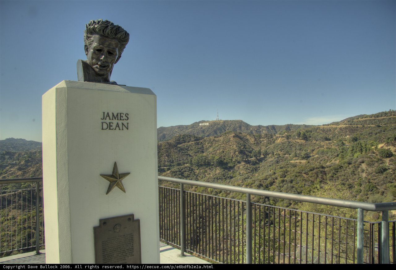 Hollywood Sign Monument with Blue Sky