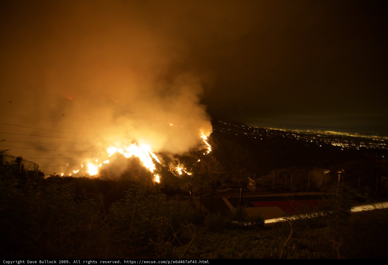 Station Fire Engulfs the Night Sky