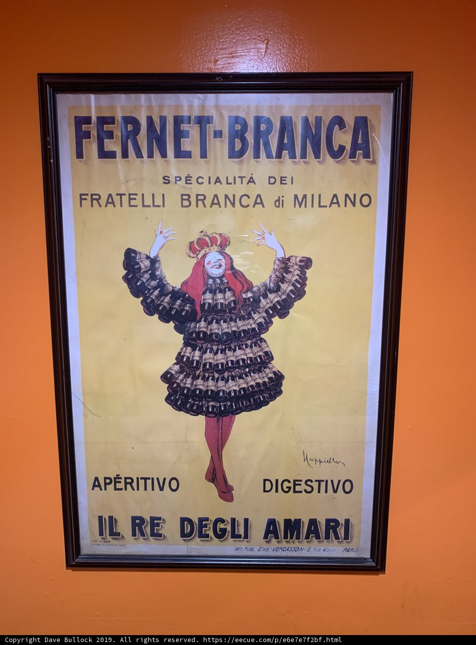 Fernet Branca Italian Wine Advertisement