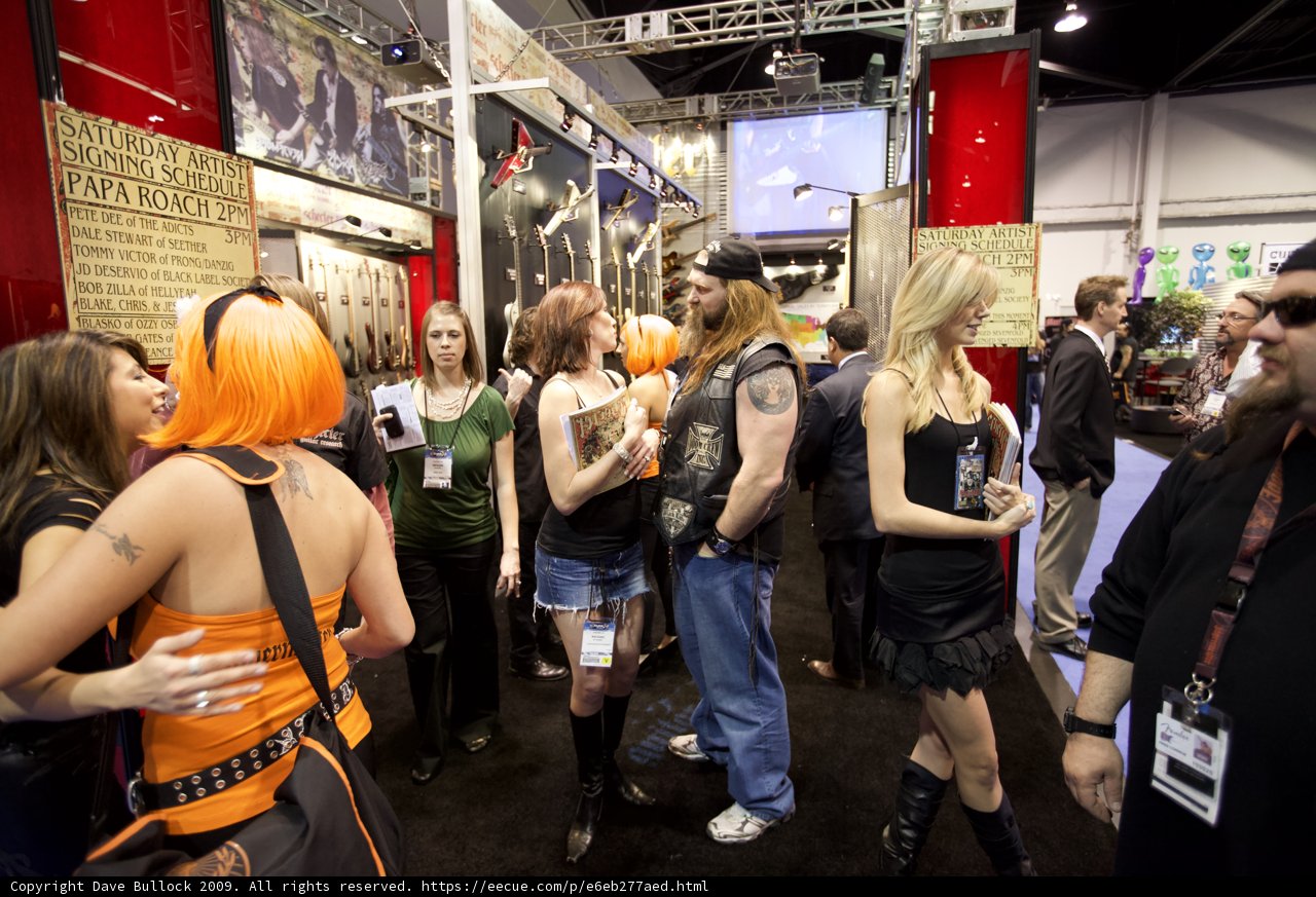 Crowd gathers at the 2009 NAMM Convention