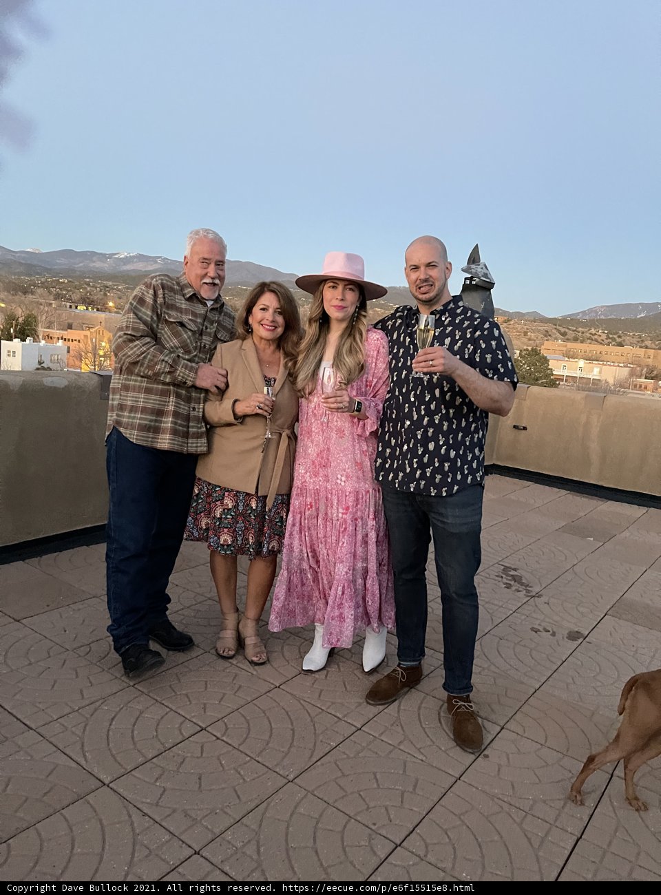 Family and Fido on a Santa Fe Rooftop