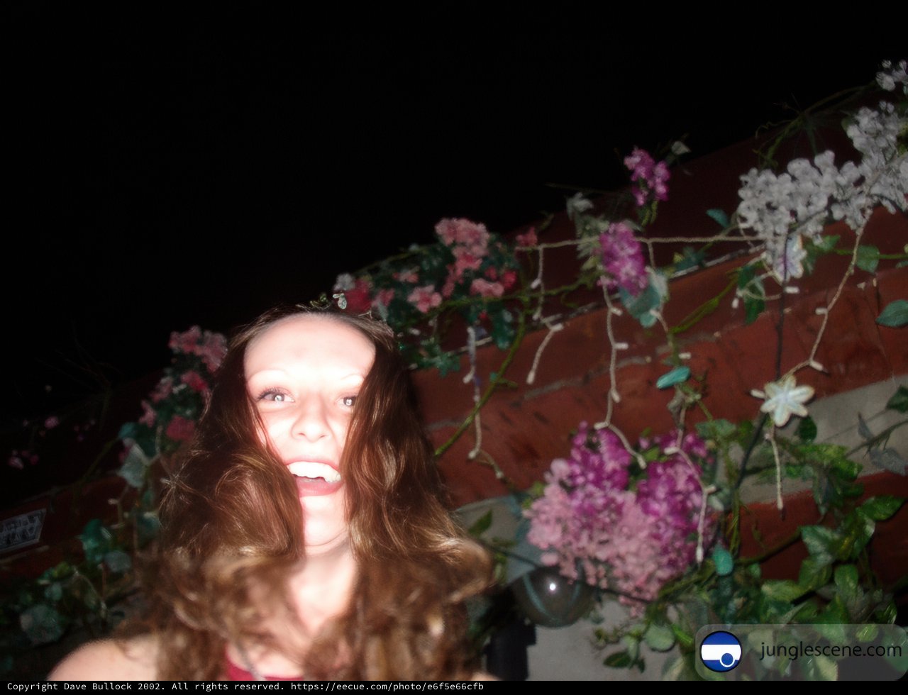 Smiling Lady Amongst Geraniums