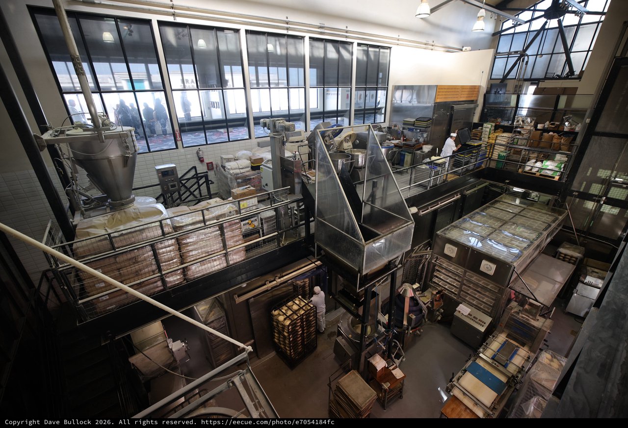 Industrial Artisan Bakery Production Floor from Above