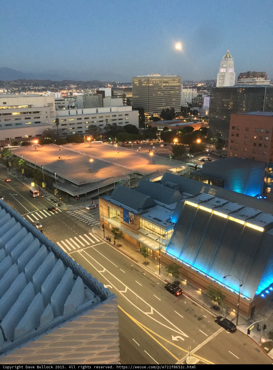 Urban Night View from Rooftop