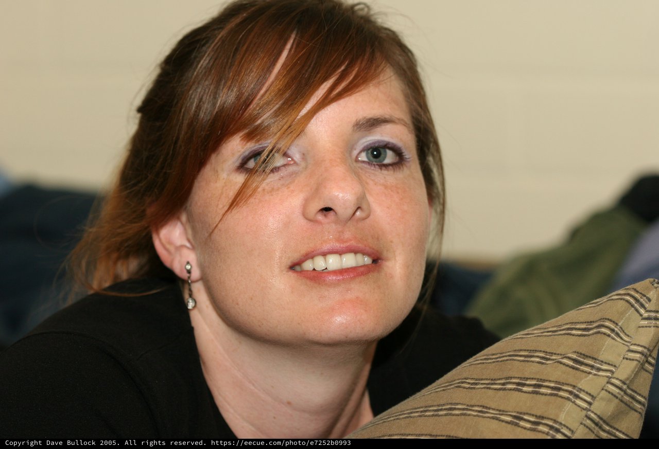 Candid Portrait of a Smiling Redheaded Woman