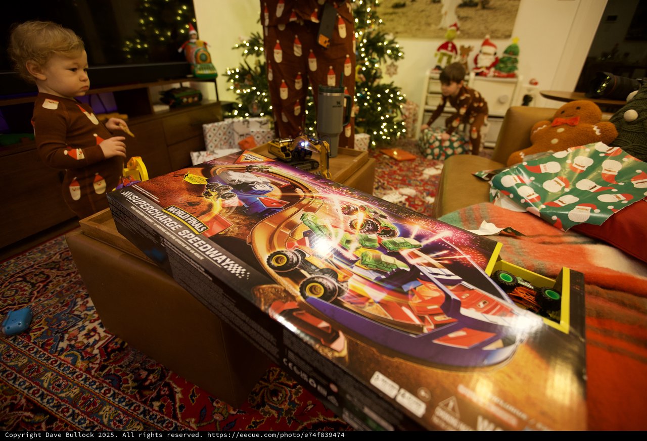 Christmas Morning: Excited Children Opening Presents