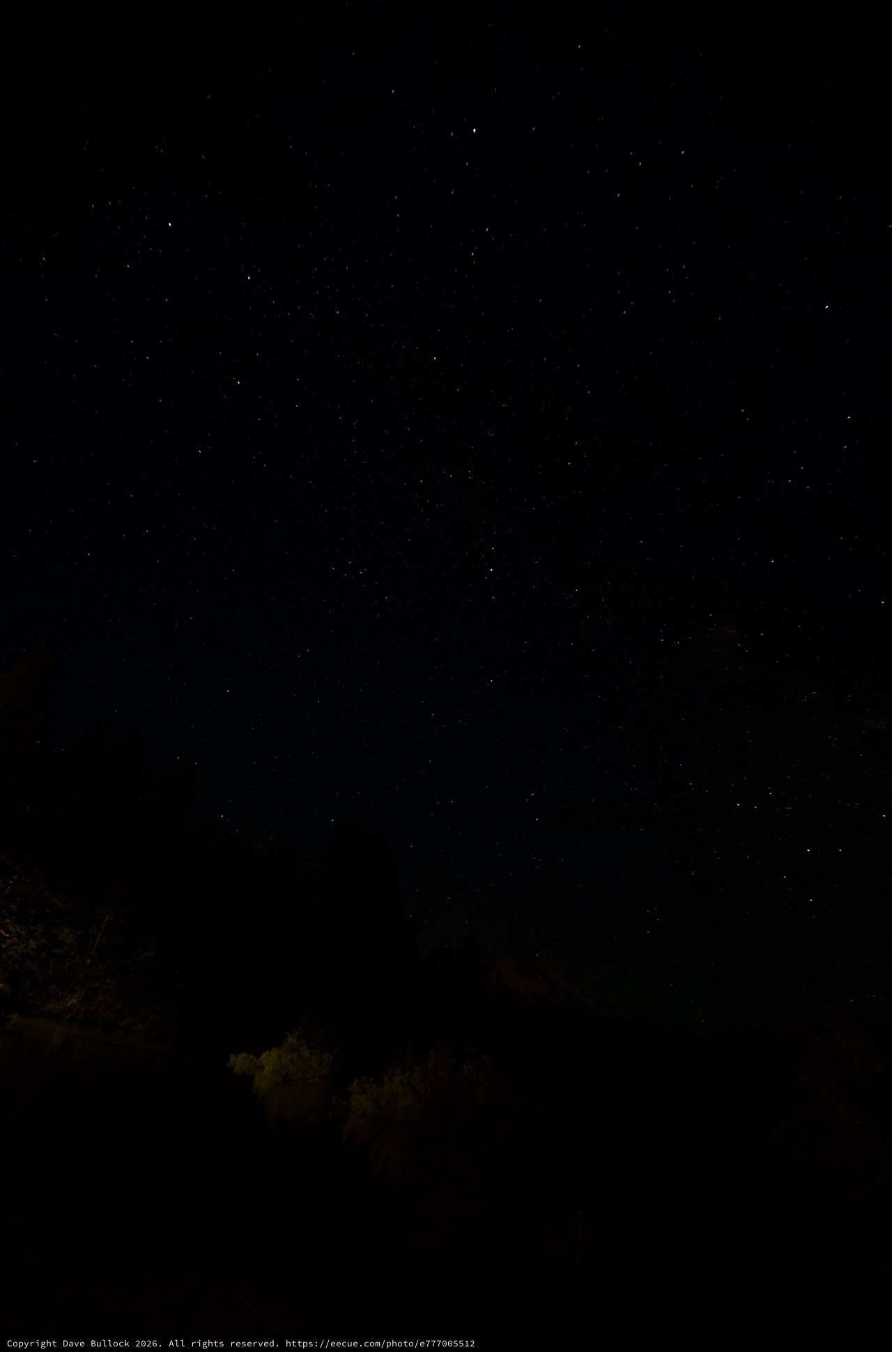 Starry Night Sky Over Mt. Lassen Wilderness