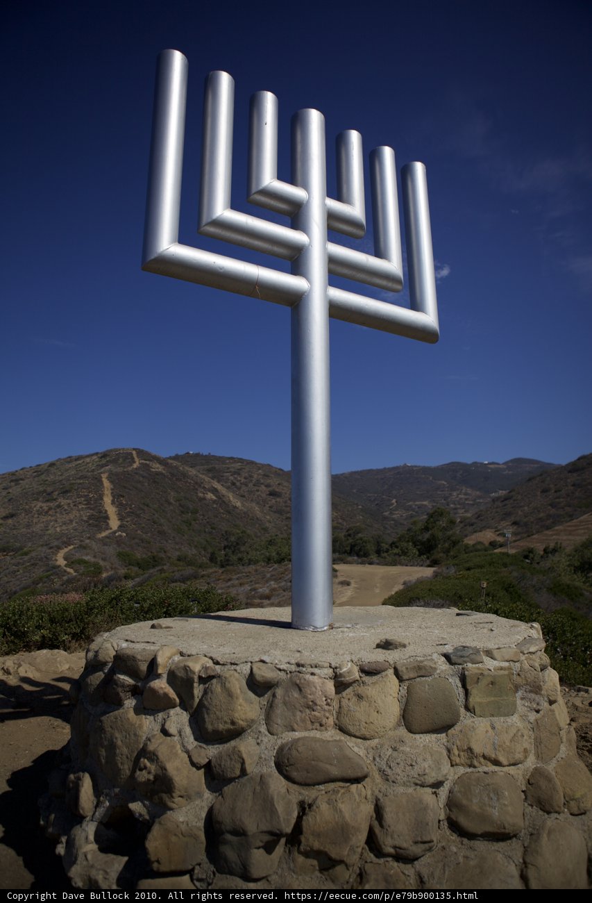 Majestic Metal Menorah on Rocky Terrain