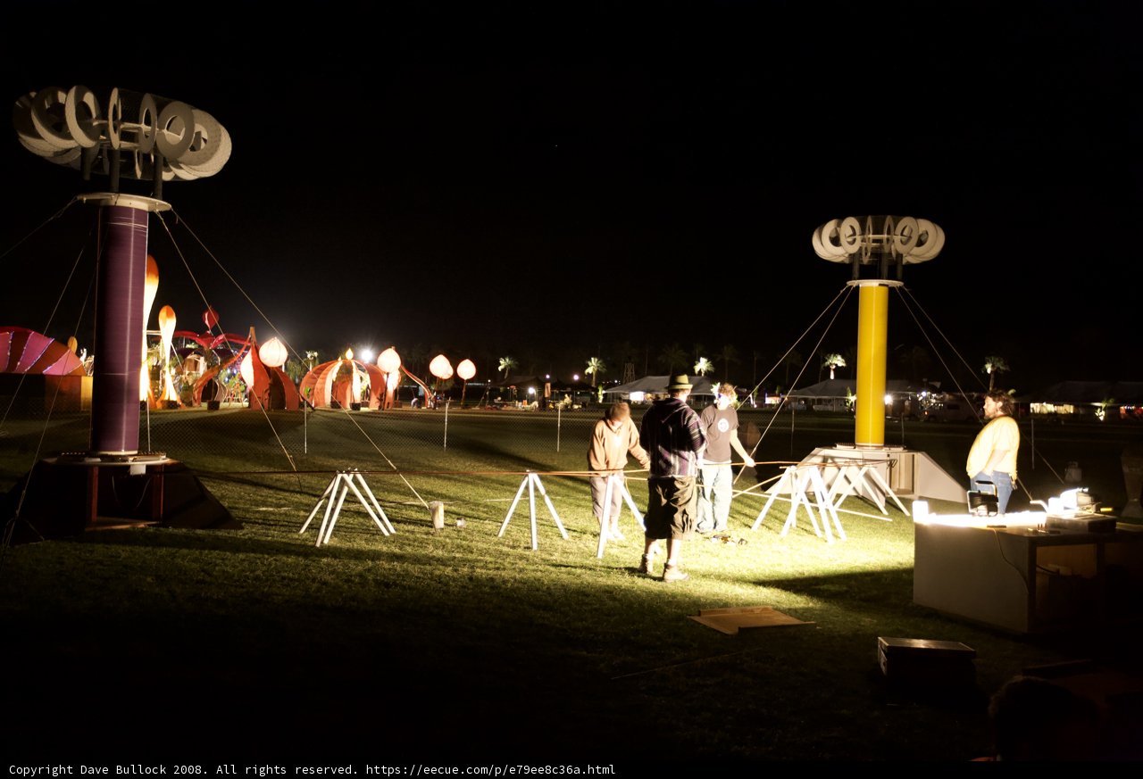 Nighttime Gathering Beneath the Coachella Tent