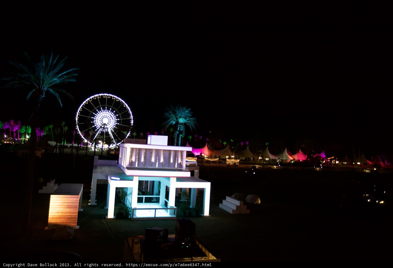 The Glowing Spokes of Coachella's Ferris Wheel