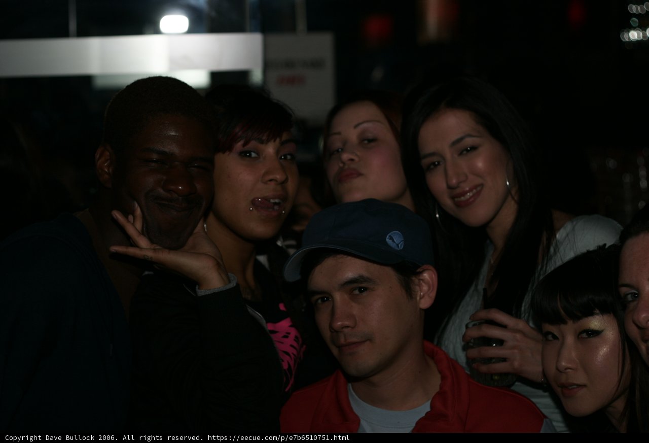 Group of Friends Strike a Pose at Night Club