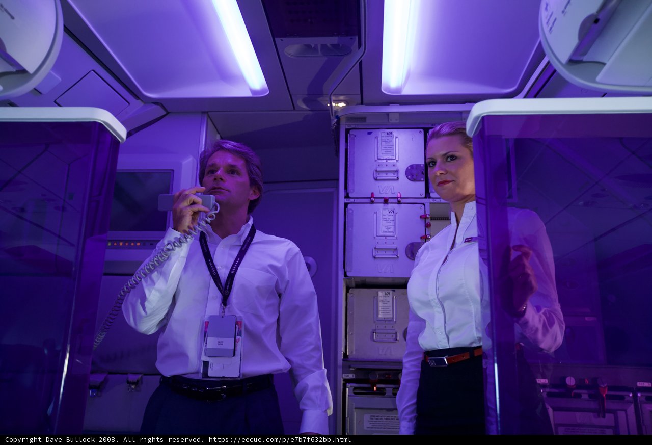 Purple-Lit Flight in Formal Wear