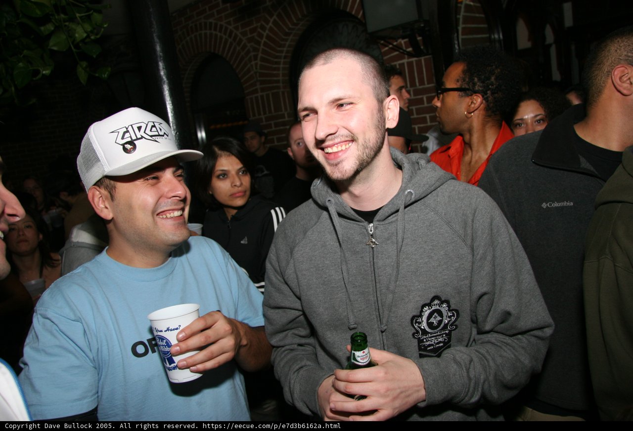 Gray Hoodie Man at Pub
