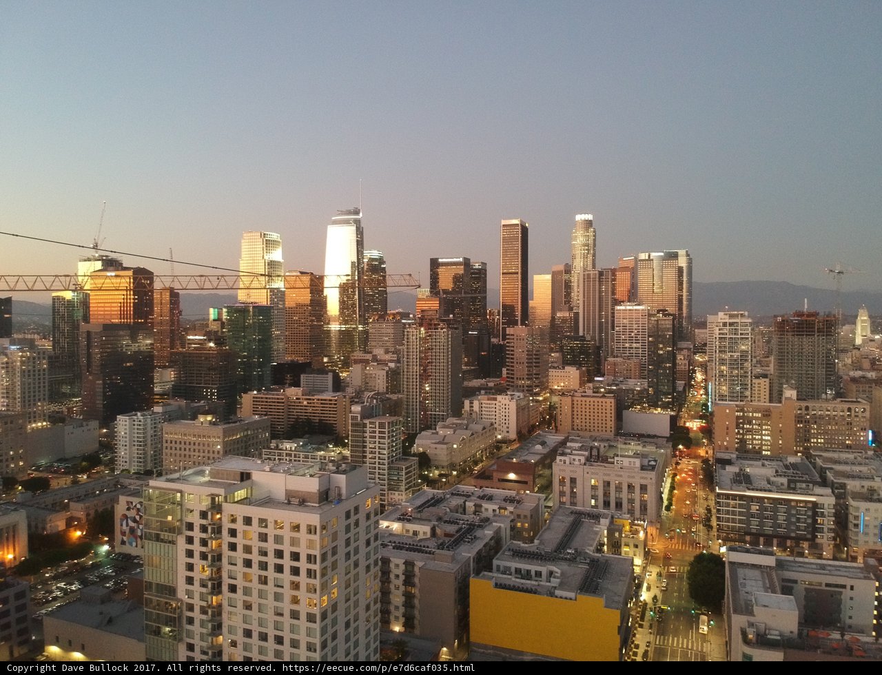 Los Angeles Skyline from High Rise Building