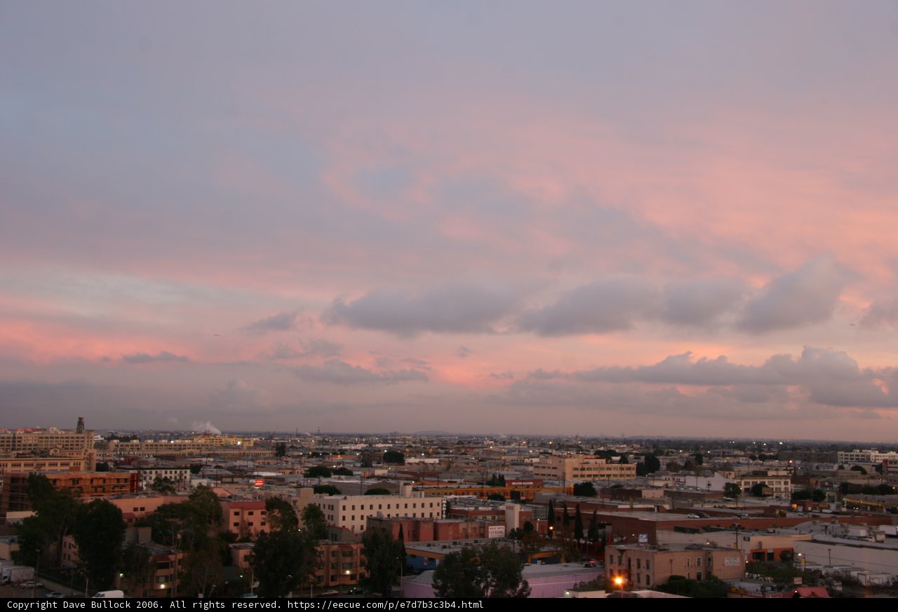 Pink Sky Above the City