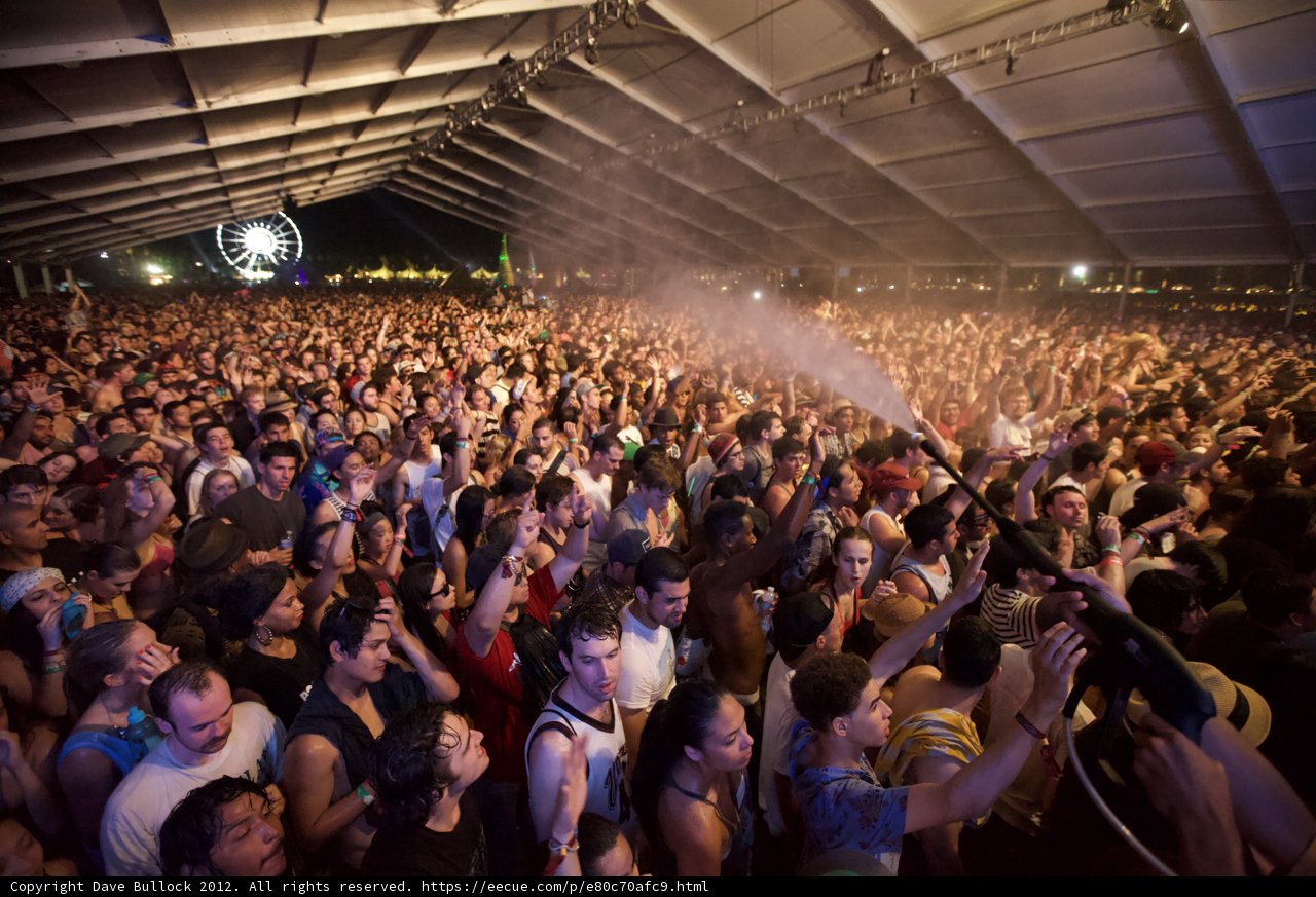 Spraying Fun at Coachella Nightlife