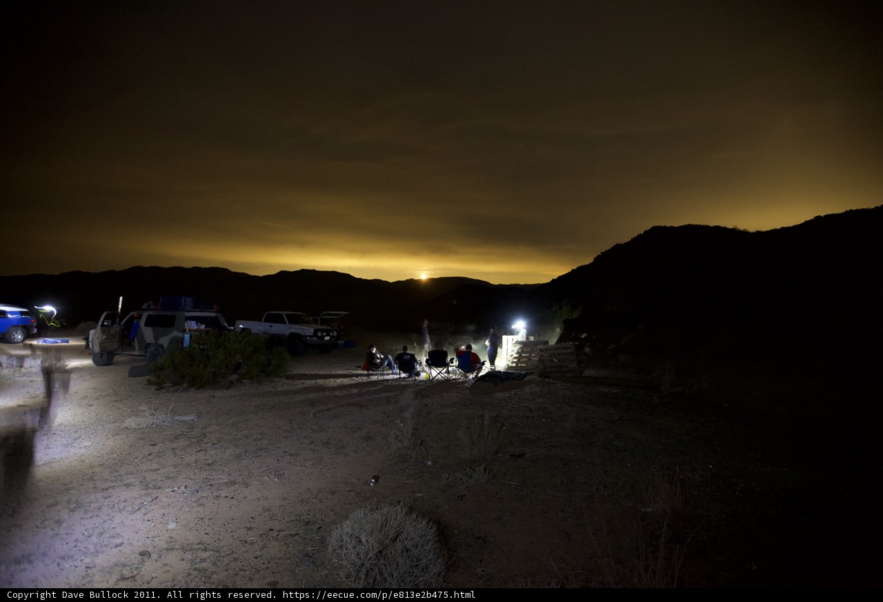 Illuminated Night Gathering in the Desert
