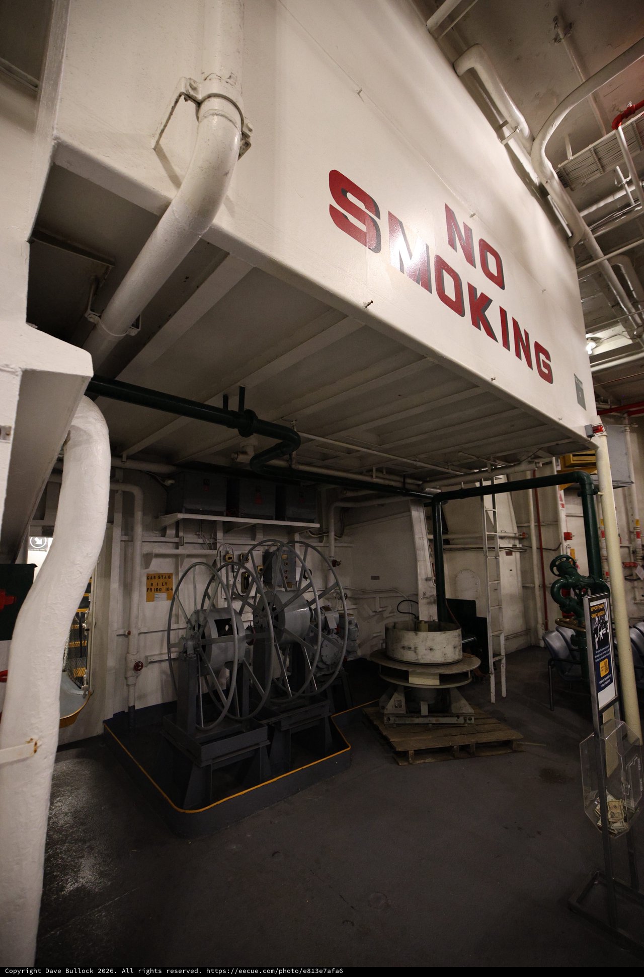 No Smoking Sign Above Ship's Machinery Room