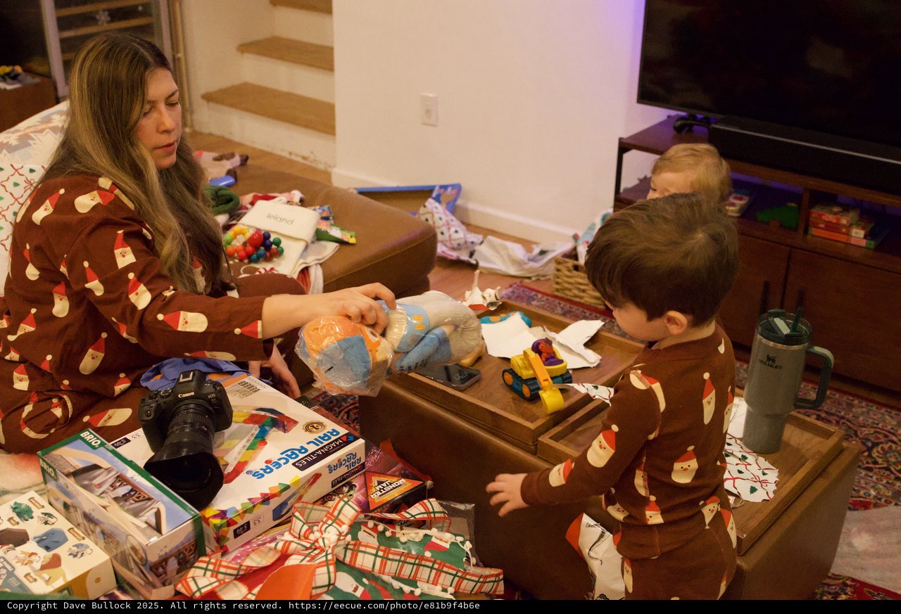 Christmas Morning Gift Opening with Family