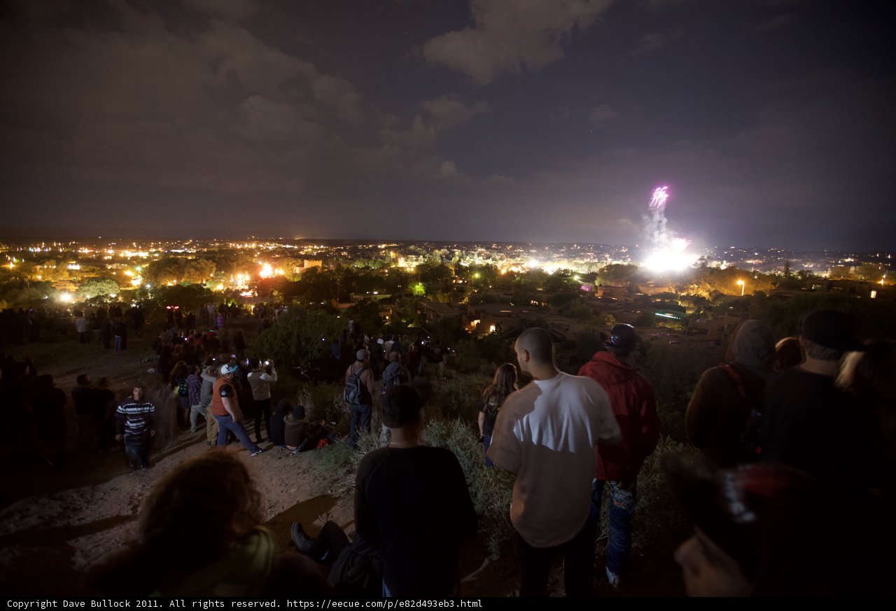 Fireworks lighting up the Santa Fe skyline
