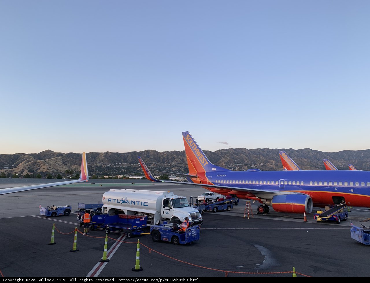 Southwest Airlines Jet Parked on Tarmac at Burbank Airport