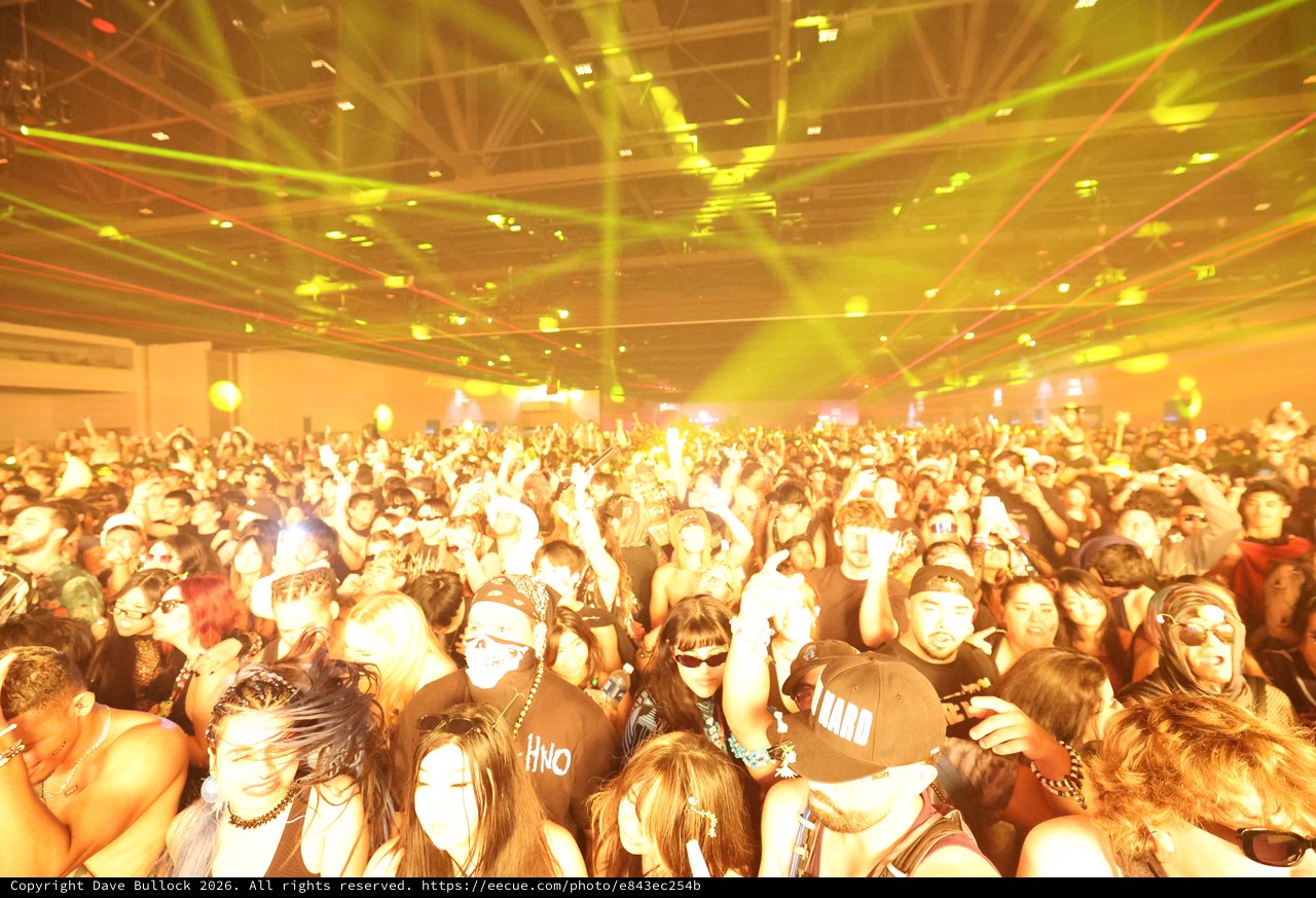 Massive Crowd Engulfed in Laser Light at Wobbleland