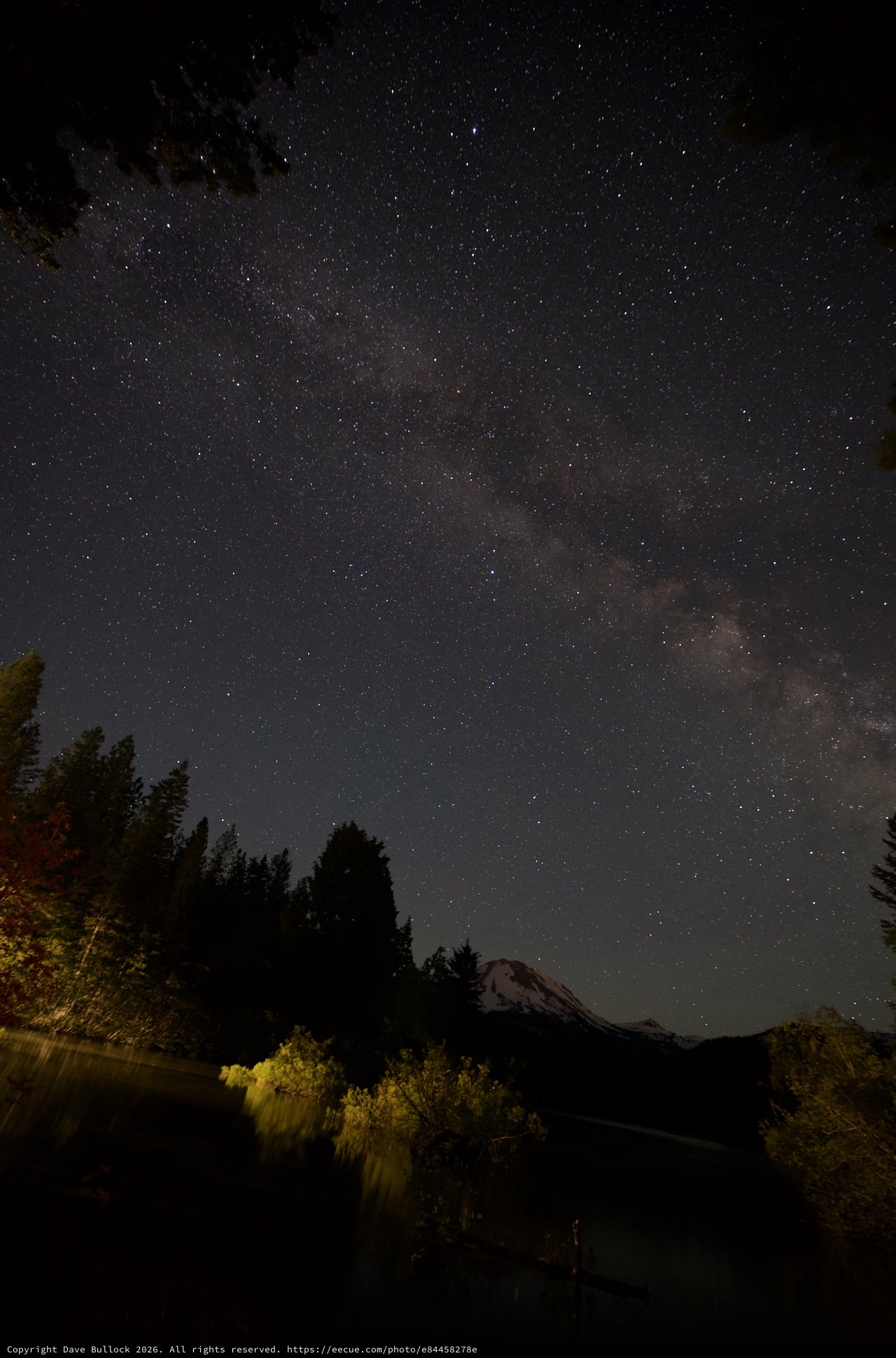 Milky Way Arches Over Mount Lassen's Volcanic Peak