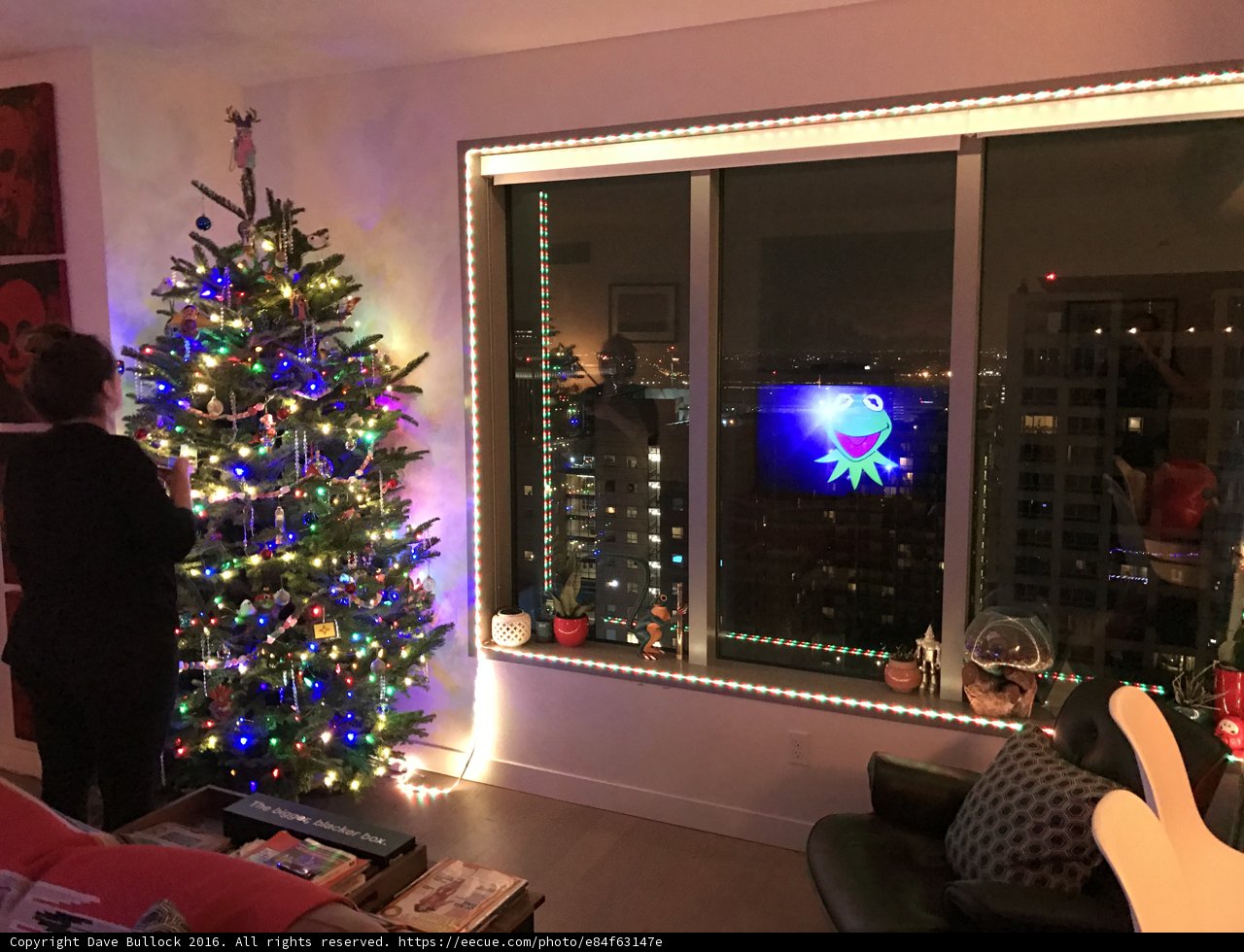 Festive Living Room with Christmas Tree