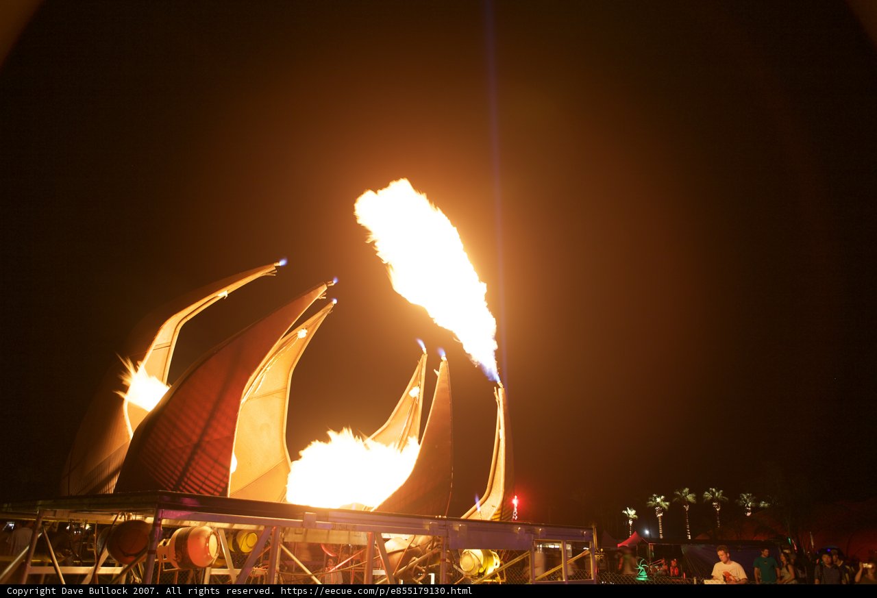 Flames Light Up the Night Sky at Coachella