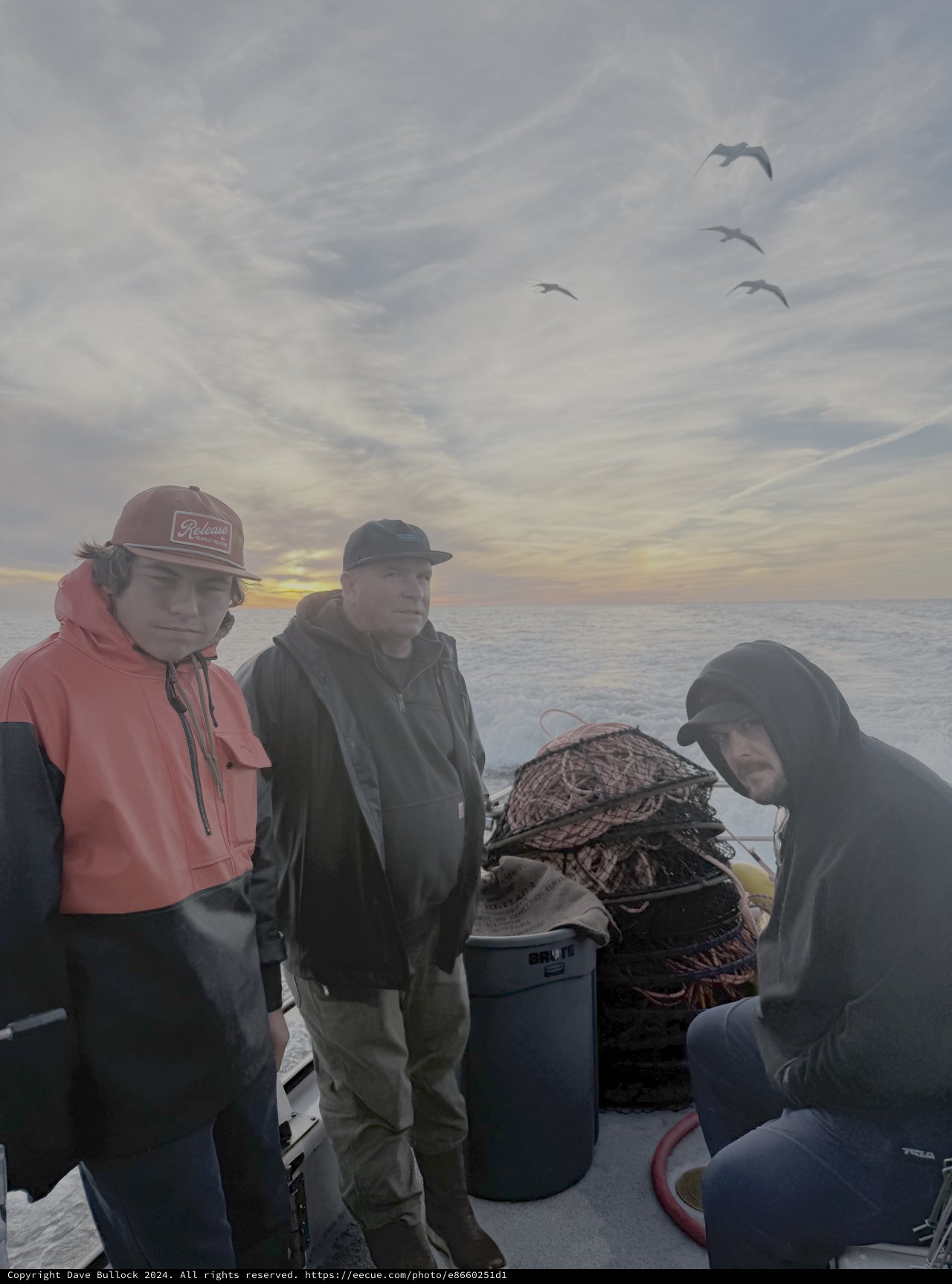 Commercial Fishing Crew at Dawn