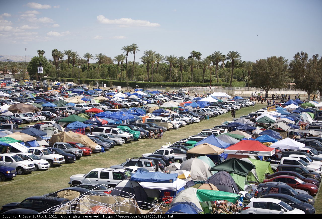 A Sea of Tents and Cars