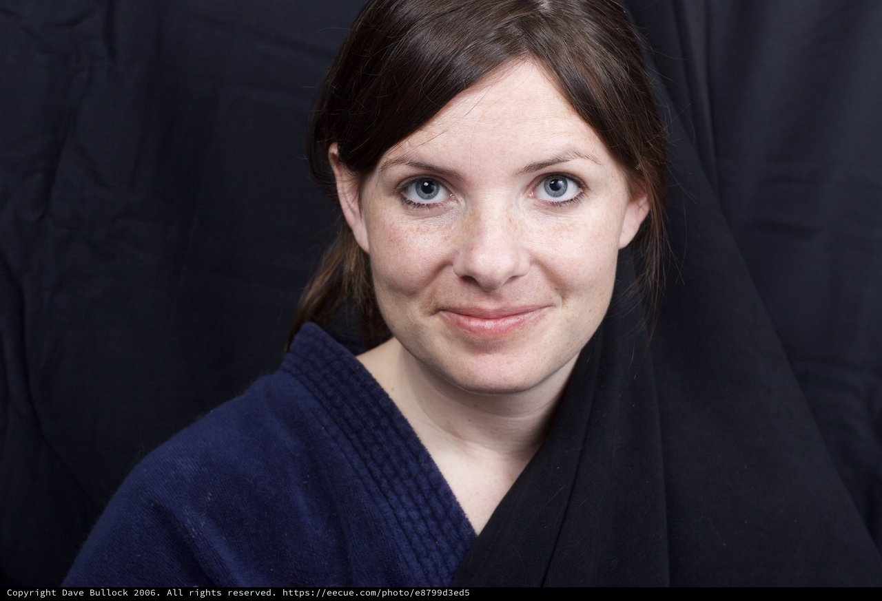 Candid Studio Portrait of a Woman in Robe