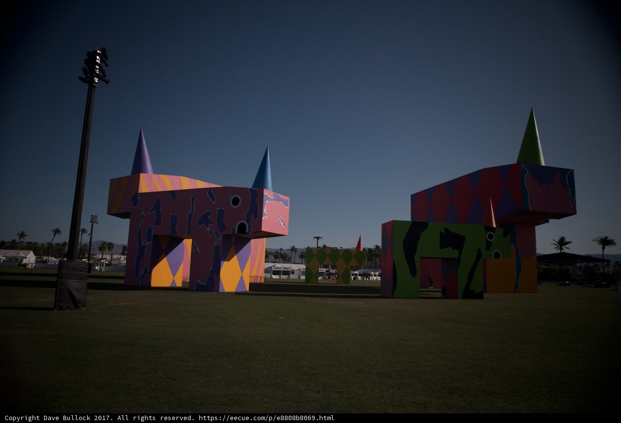 Colorful Sculptures on the Green Lawn