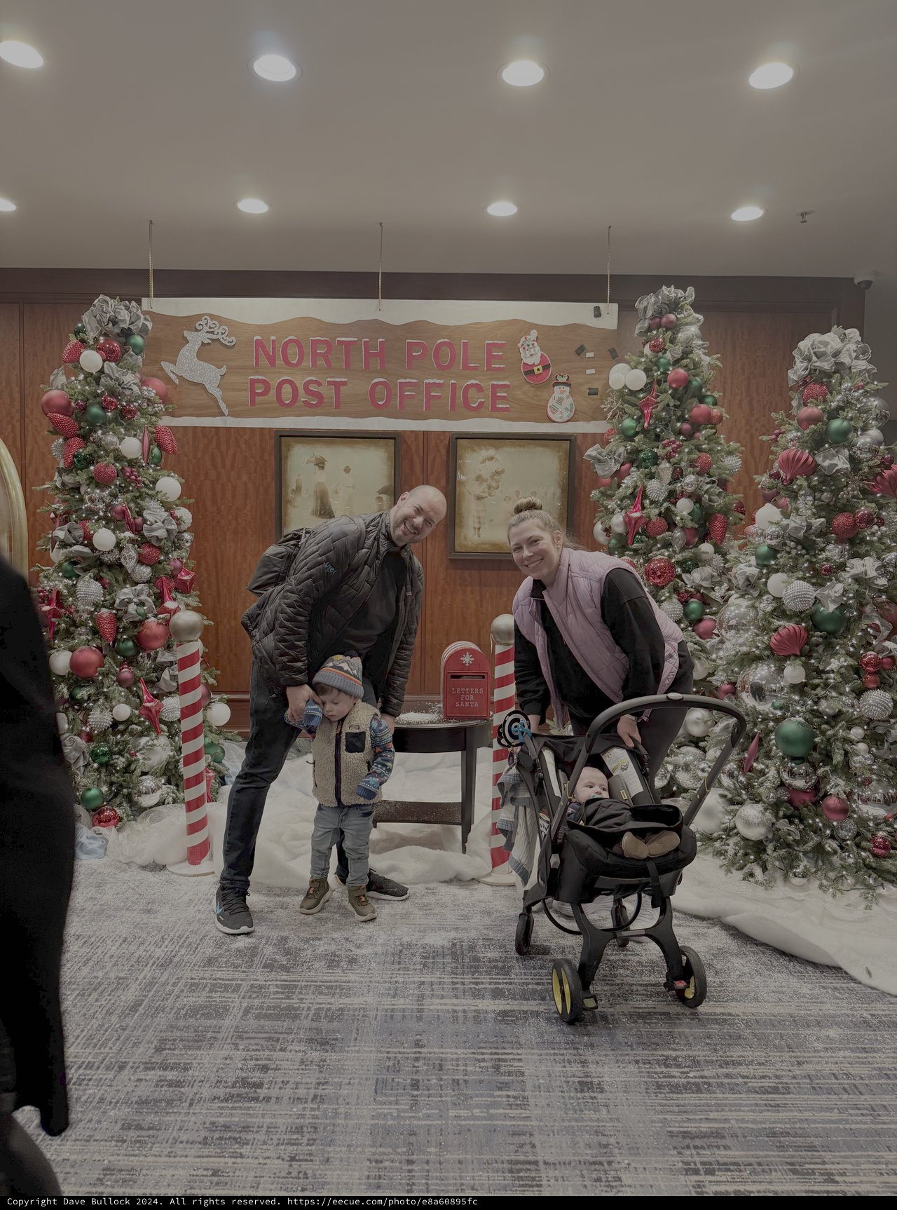 Family Christmas Photo at North Pole Post Office