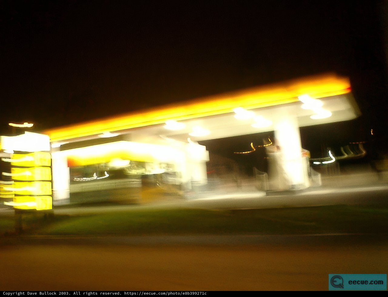 Blurry Night at the Gas Station