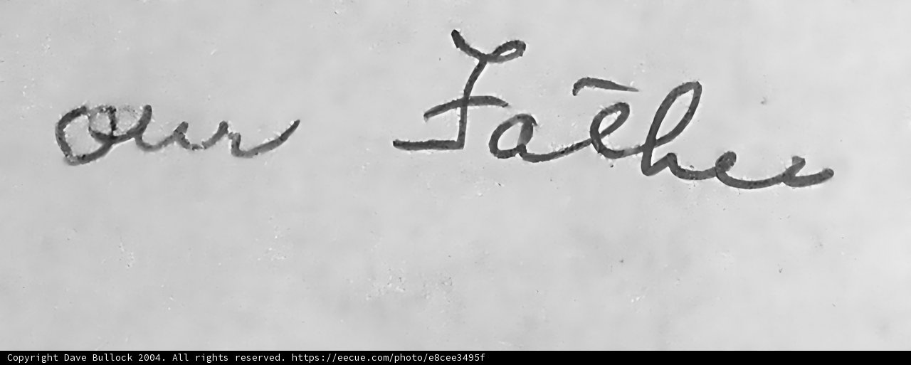 Owner's Signature on a Restaurant Note