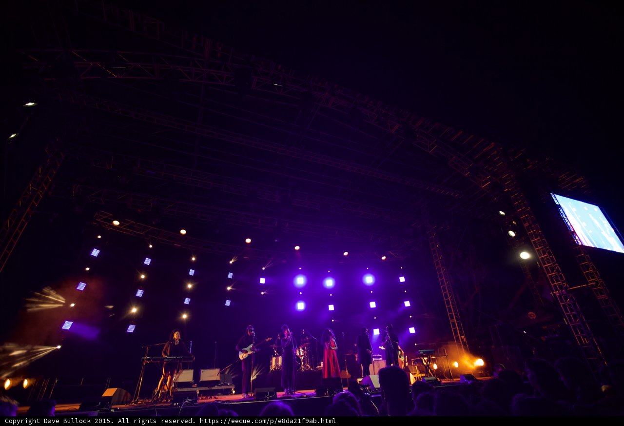 Solange Stage Wide Establishing Shot Scaffolding Roof LED Panels Video Screen
