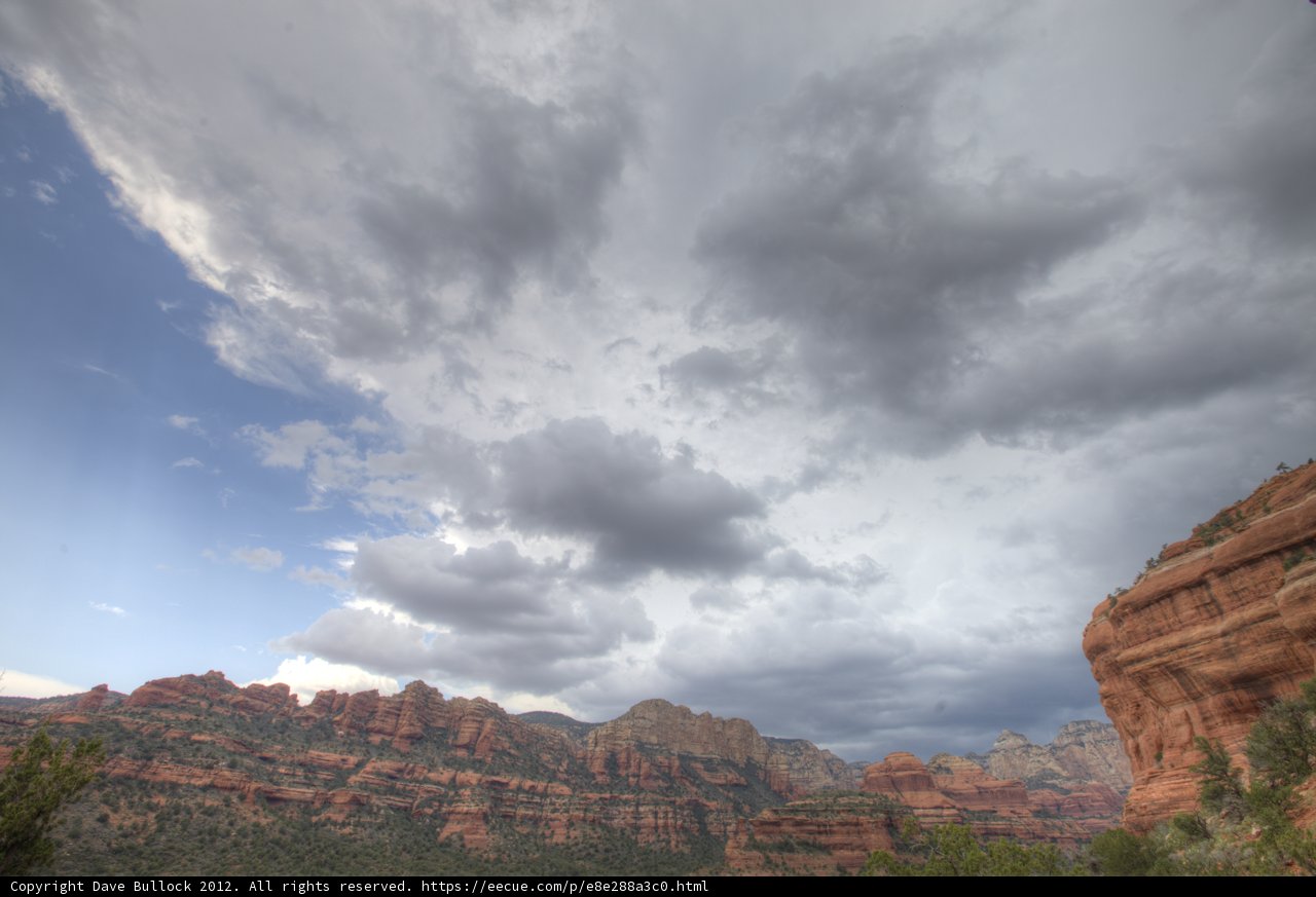 Cloudy Skies over Sedona's Majestic Landscape