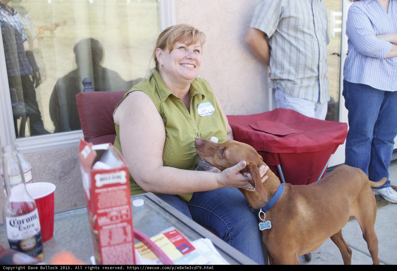 Woman and Dog Enjoying a Break