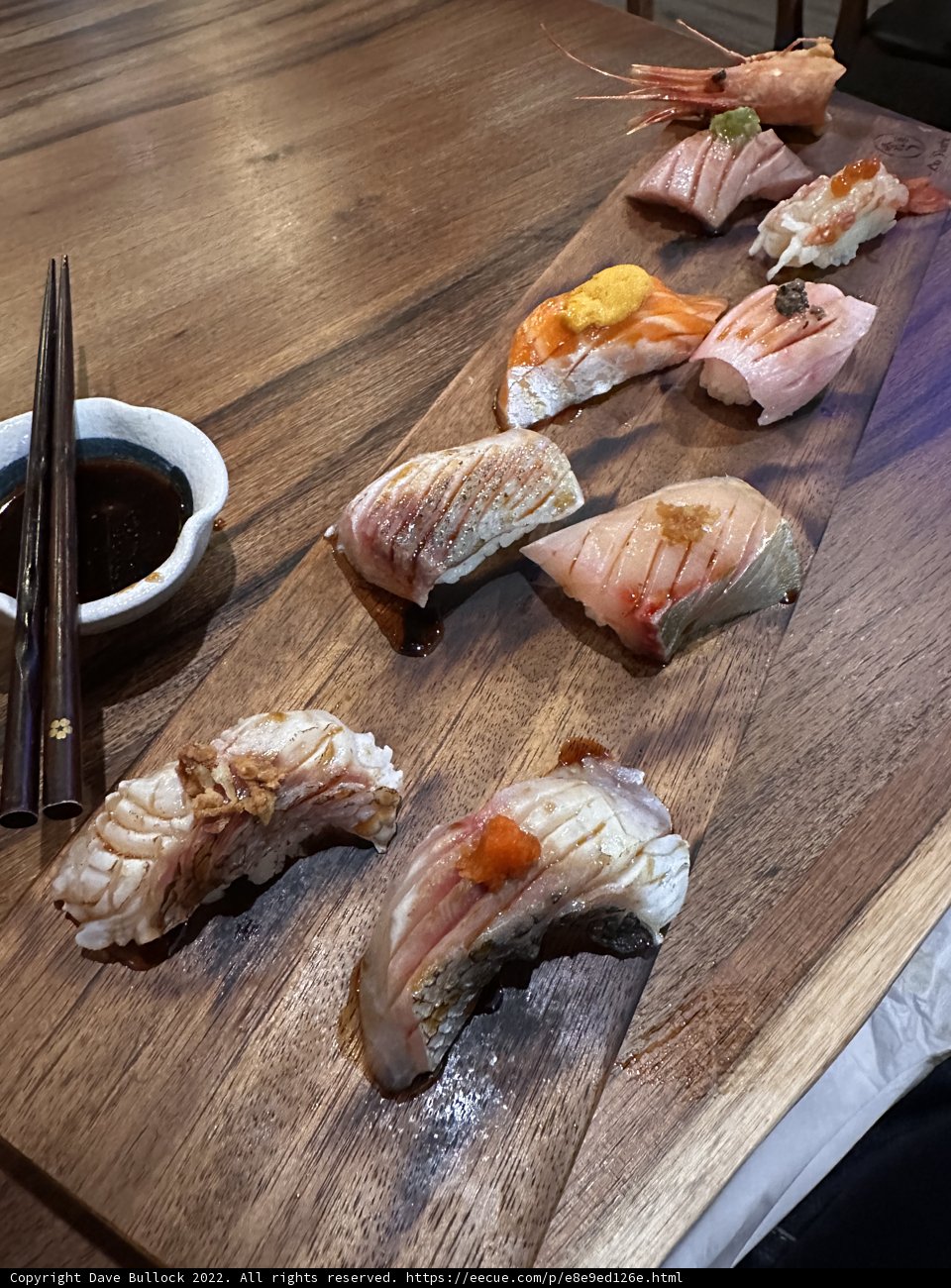 Savoring Sushi on a Beautiful Wooden Board