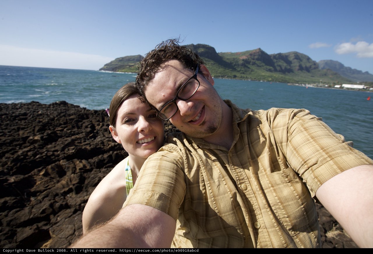 Couple Selfie on Hawaii Volcanic Coastline