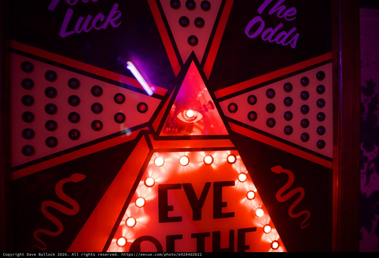 Mystical Fortune Telling Arcade Game with All-Seeing Eye