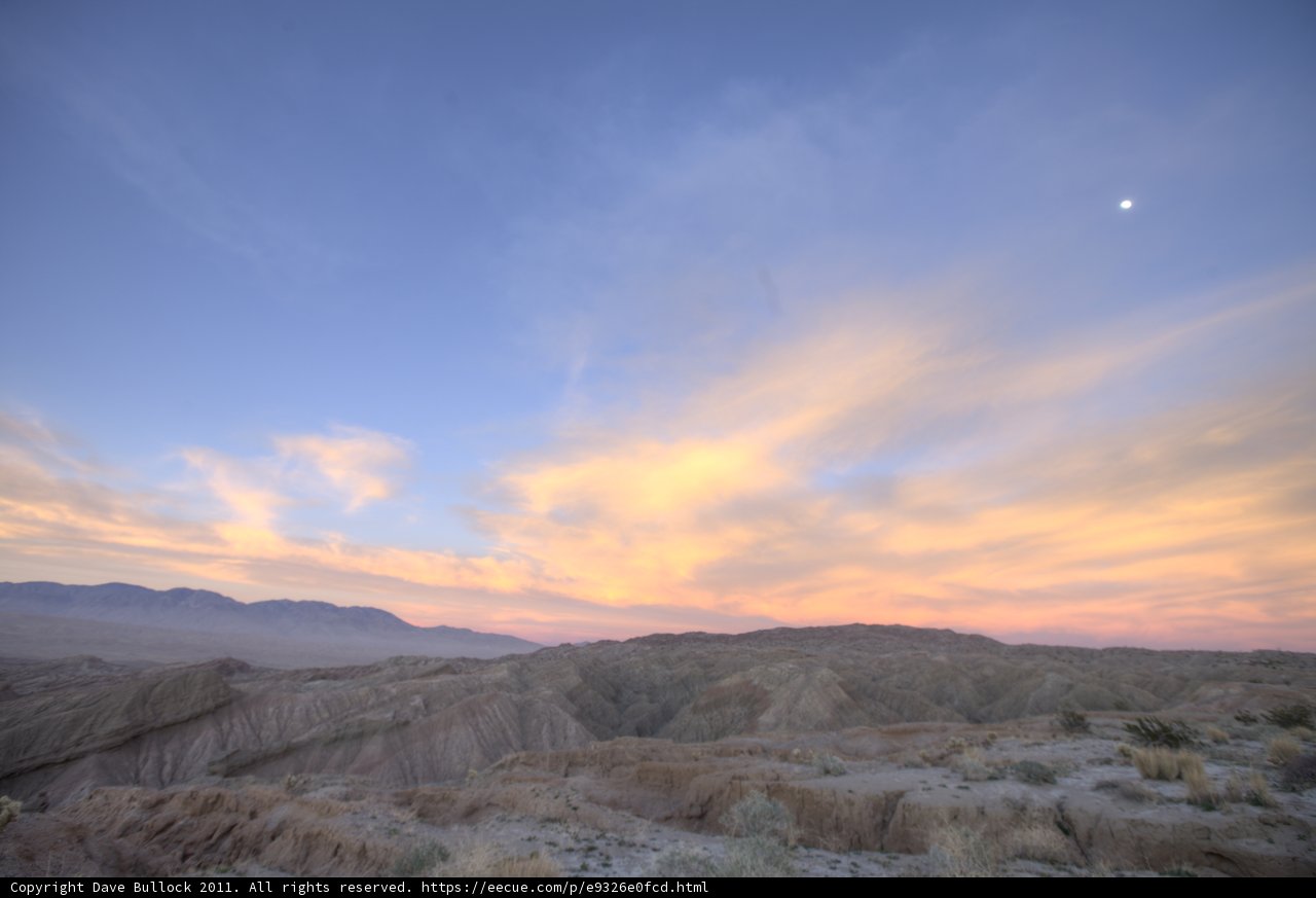 Moonrise Over Anza Borrego Desert