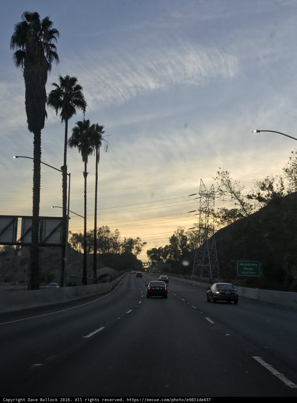 Highway Drive at Sunset