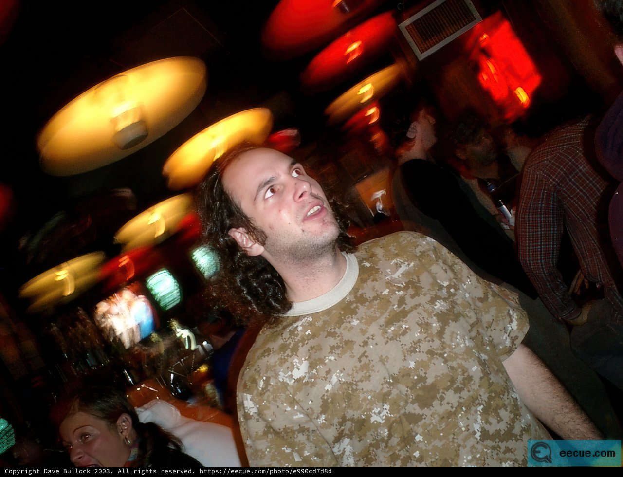 Military Man in Crowded Bar