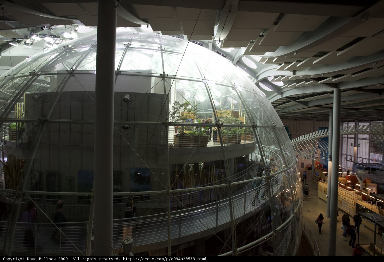 Inside the Glass Dome of Cal Science Center's Planetarium