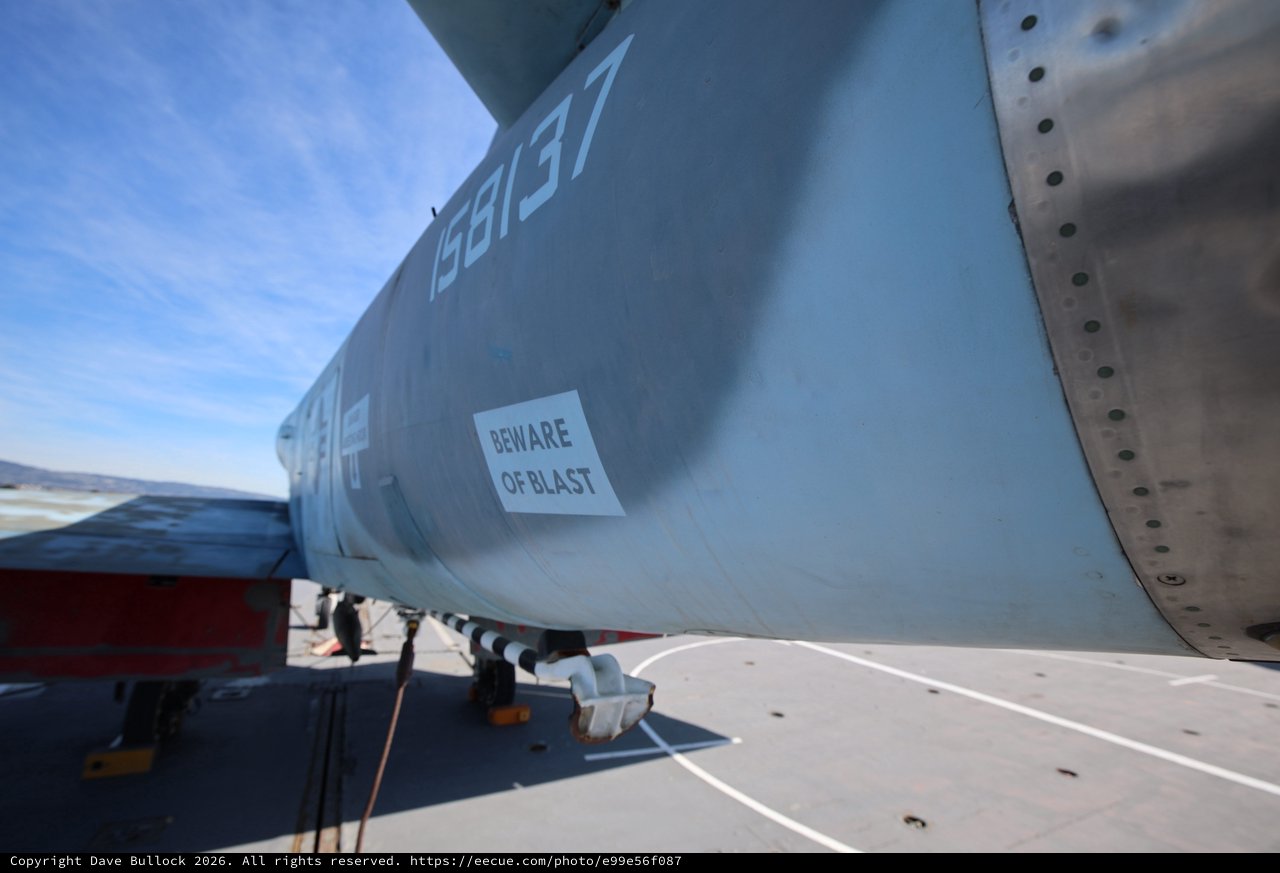 Beware of Blast Warning on Military Aircraft Fuselage