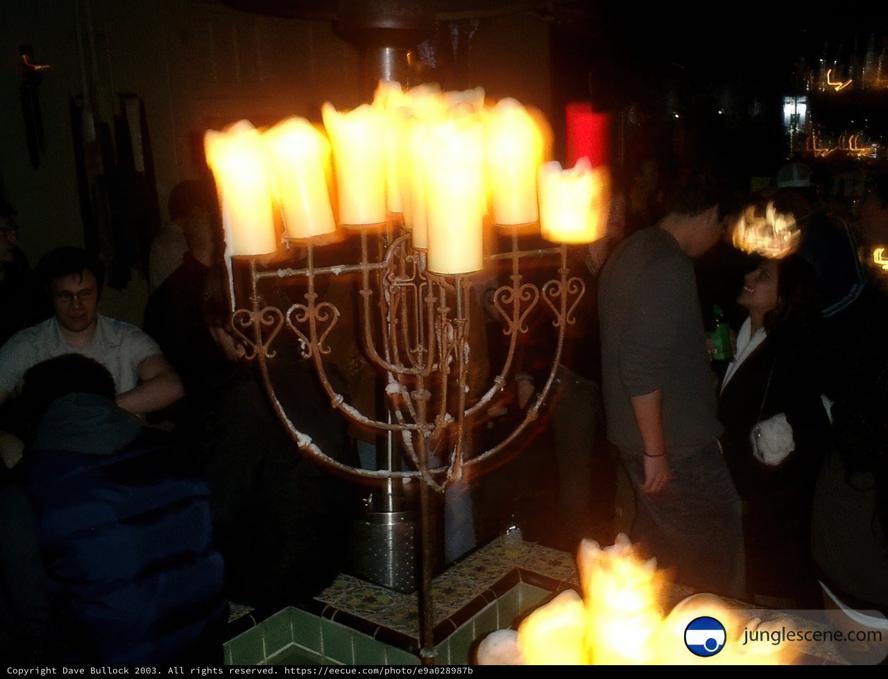 Hanukkah Celebration in a Bar